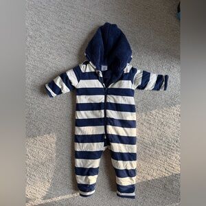Hanna Andersson Navy and White Striped Kids One Piece